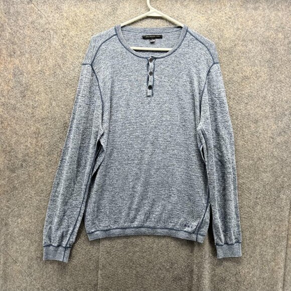 John Varvatos U.S.A. Henley Shirt Mens Medium Gray Long Sleeve Lightweight - Picture 1 of 10